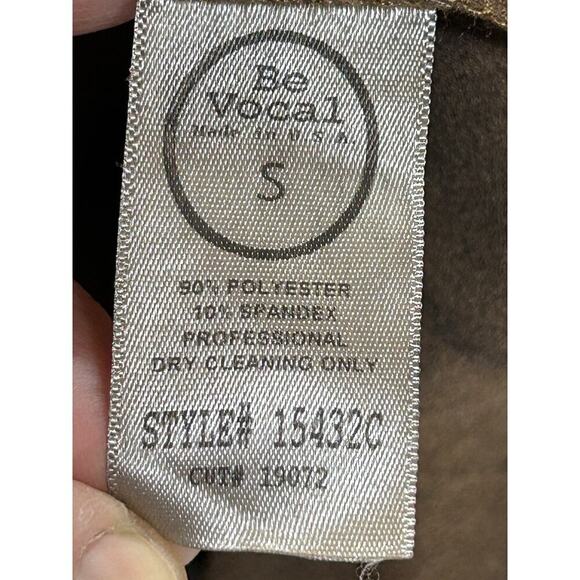 Voice Of California Queen Of The Road Long Jacket Open Cardigan S Tan Brown Moto - Picture 7 of 7